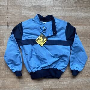 DEADSTOCK Vintage 80s CB Sports Pull Over Light Jacket Blue Kids SMALL 1984